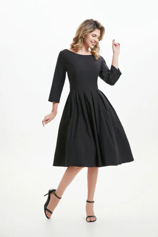 "Amaya" Black (Solid) Viscose Blend with Stretch sold by miss lulo