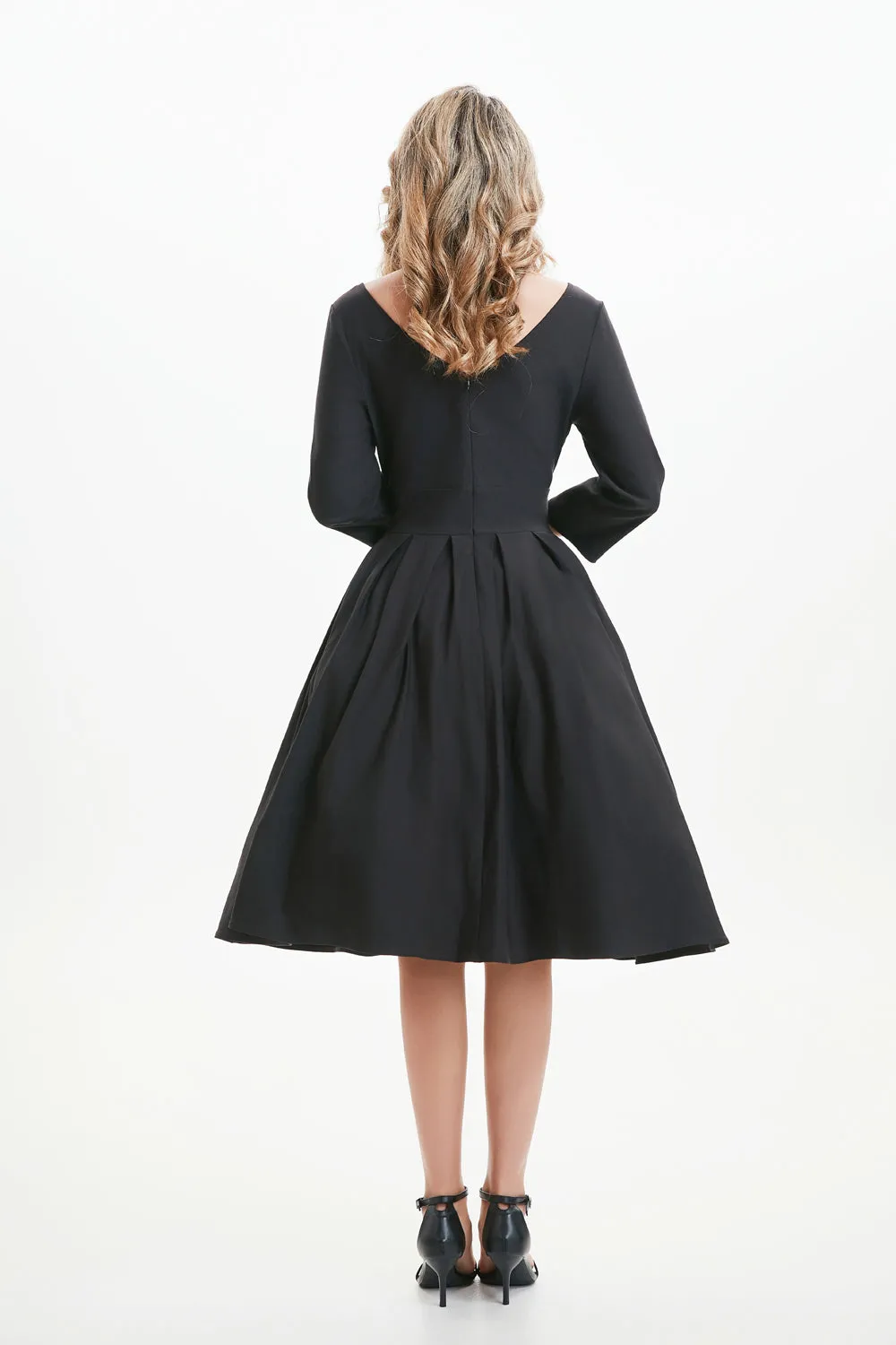 "Amaya" Black (Solid) Viscose Blend with Stretch sold by miss lulo product image thumbnail 4