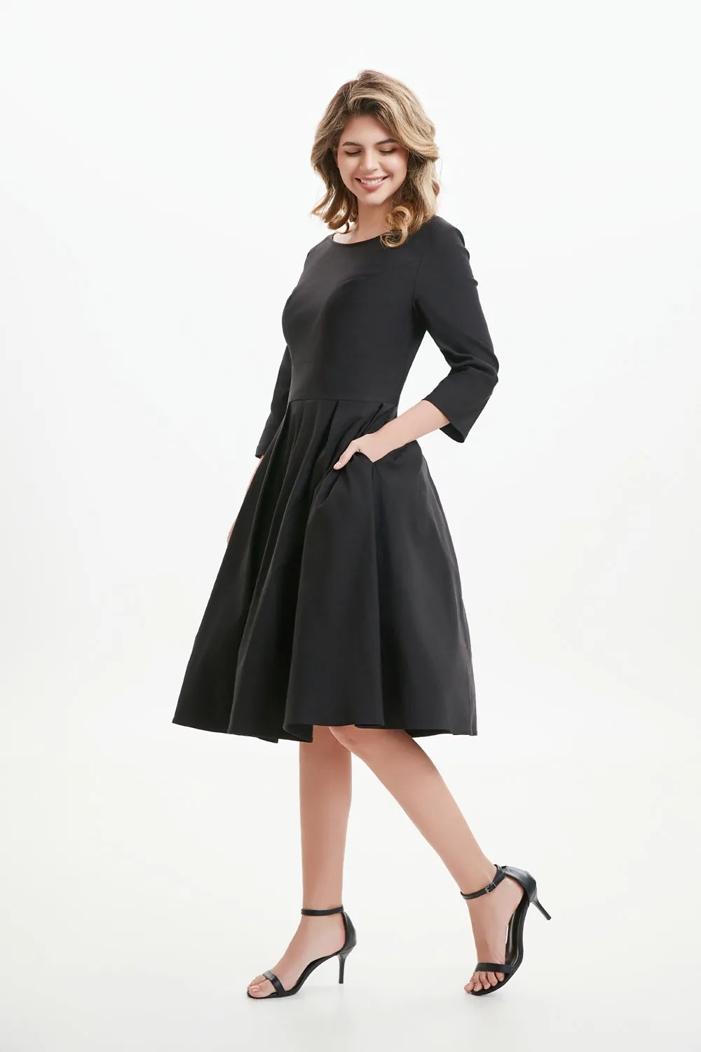 "Amaya" Black (Solid) Viscose Blend with Stretch sold by miss lulo product image thumbnail 2