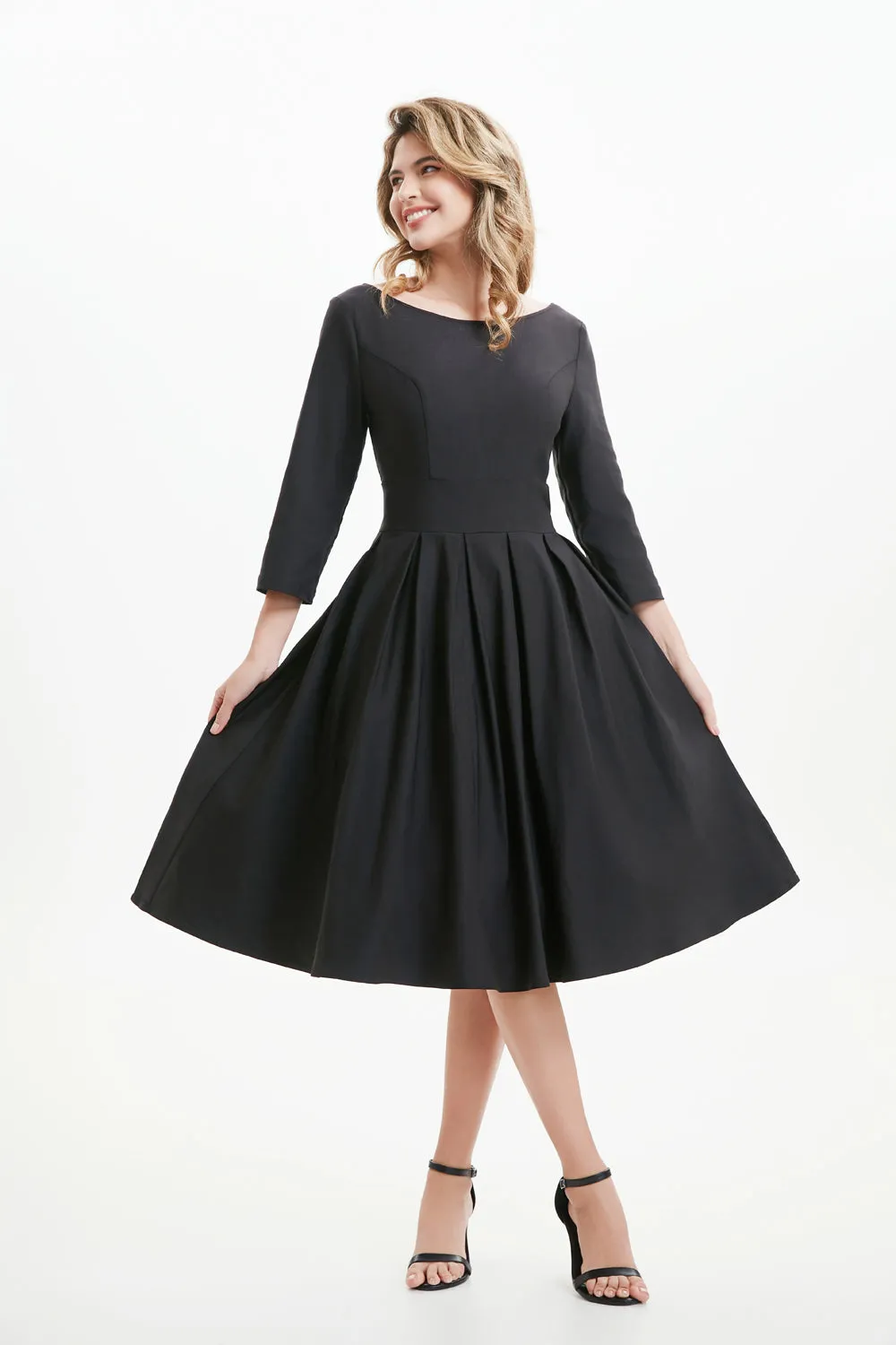 "Amaya" Black (Solid) Viscose Blend with Stretch sold by miss lulo product image thumbnail 3