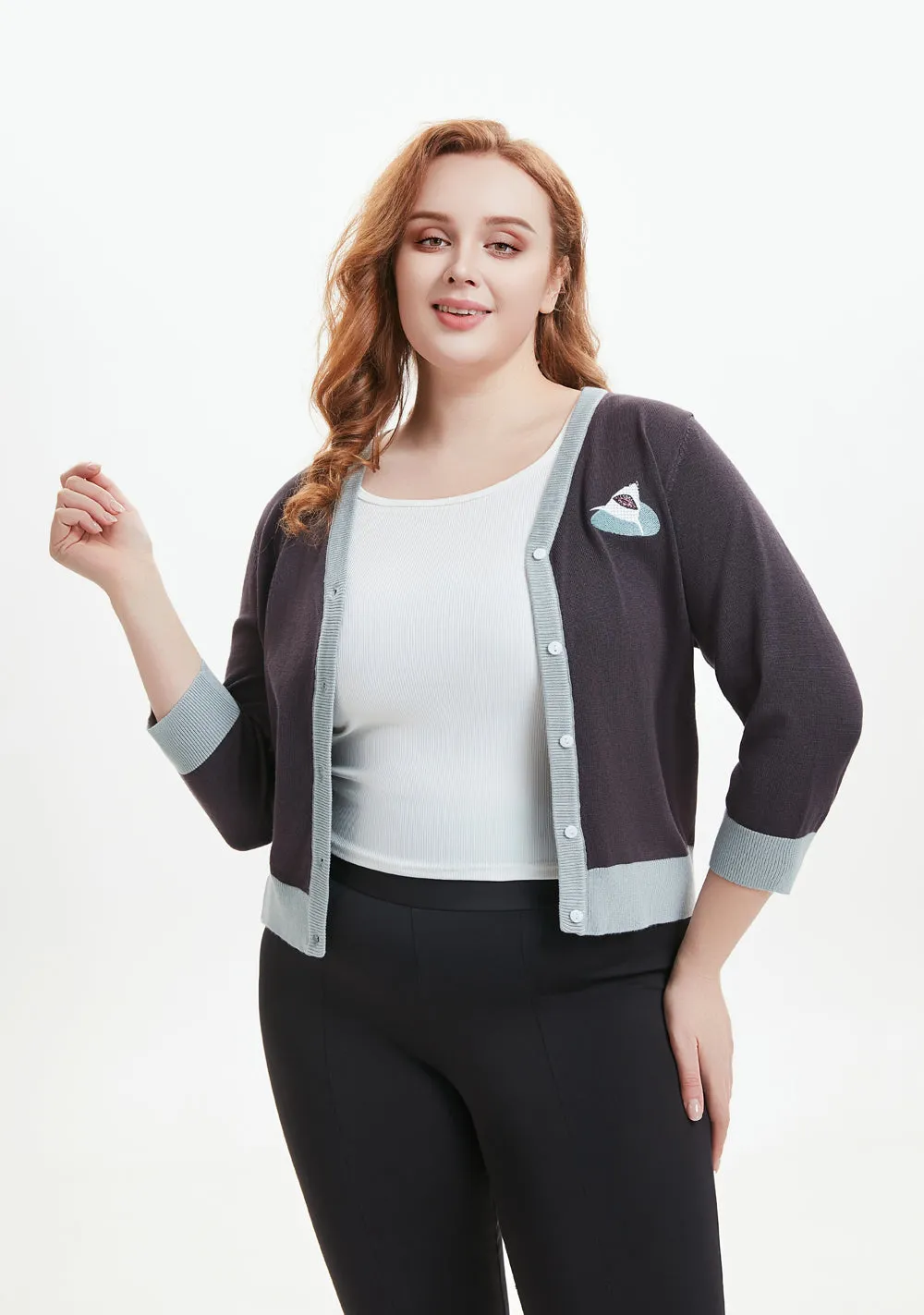 "Skye" Shark Serenade Embroidered Cardigan sold by miss lulo product image thumbnail 3