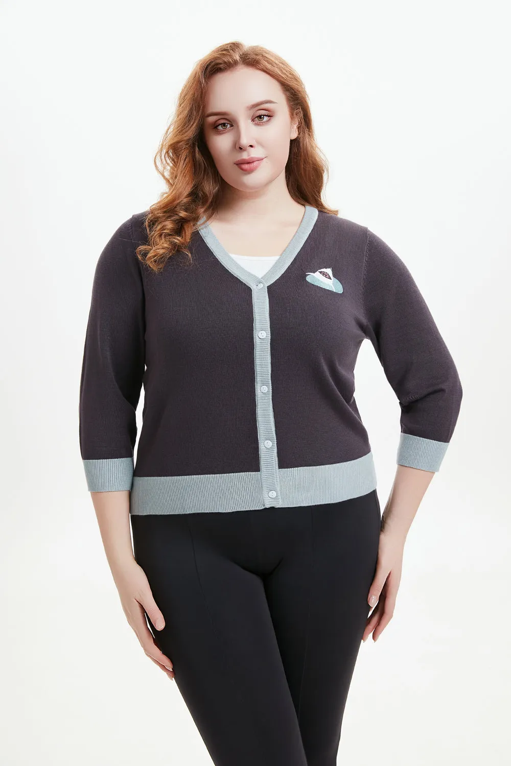 "Skye" Shark Serenade Embroidered Cardigan sold by miss lulo product image thumbnail 5