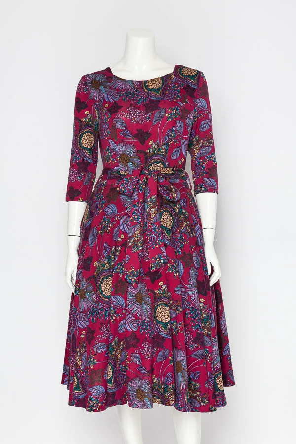 Wine Floral Knit Dress sold by miss lulo