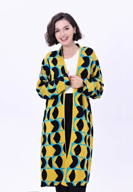 "Talia" Geometrics Cardigan w/ Pockets made by miss lulo