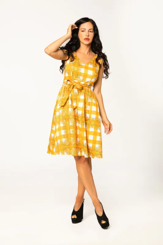 "Amy" Orange Gingham sold by miss lulo