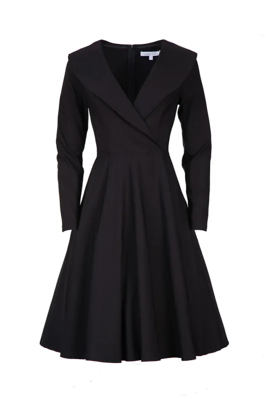 Solid Black Lapel Dress sold by miss lulo