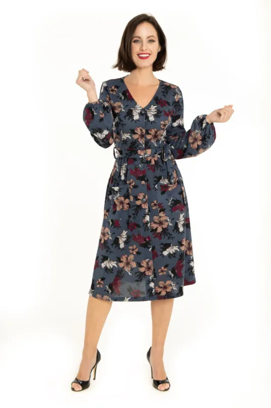 "April" Gray Multi-Hibiscus sold by miss lulo