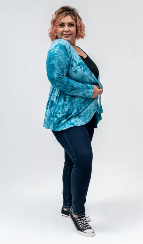 Teal Tie Dye Cardigan made by Hey Peach