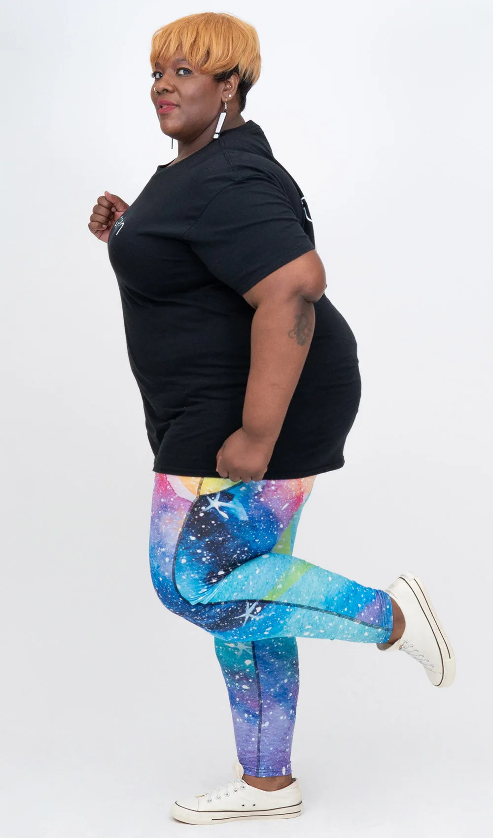 Rainbow Galaxy Leggings sold by Hey Peach product image thumbnail 4