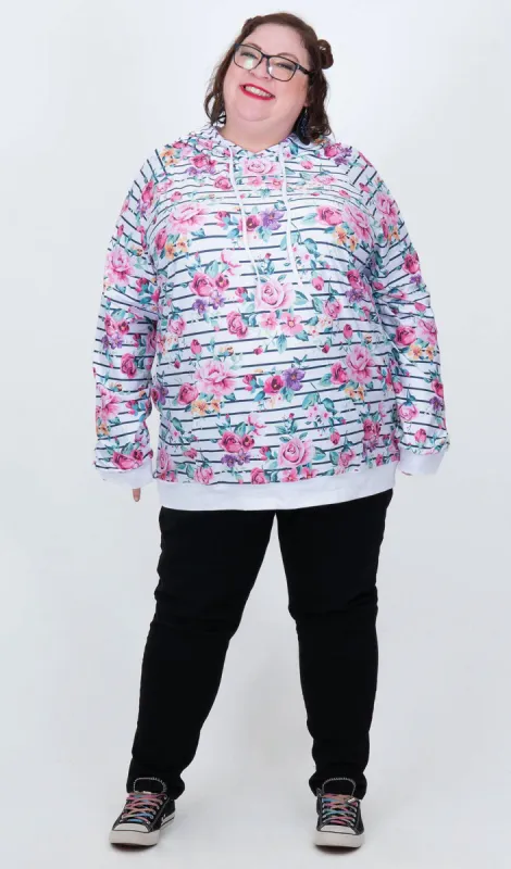 Floral Stripes Hoodie sold by Hey Peach