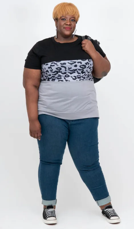 Leopard Colorblock Tee sold by Hey Peach