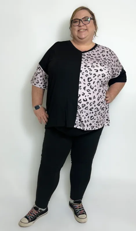 Black Leopard T-shirt made by Hey Peach