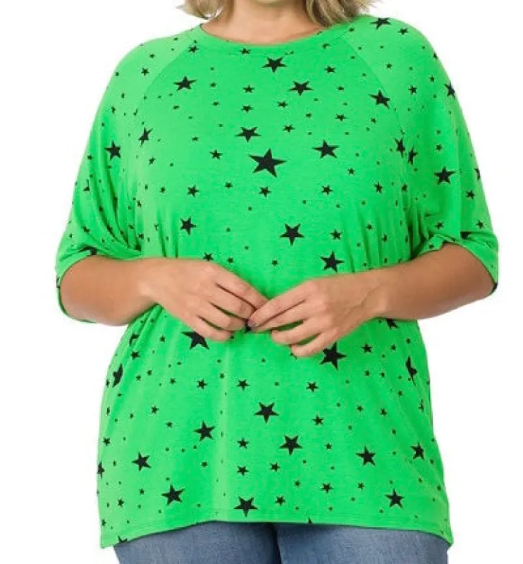 Green and Black Star T-shirt made by Hey Peach