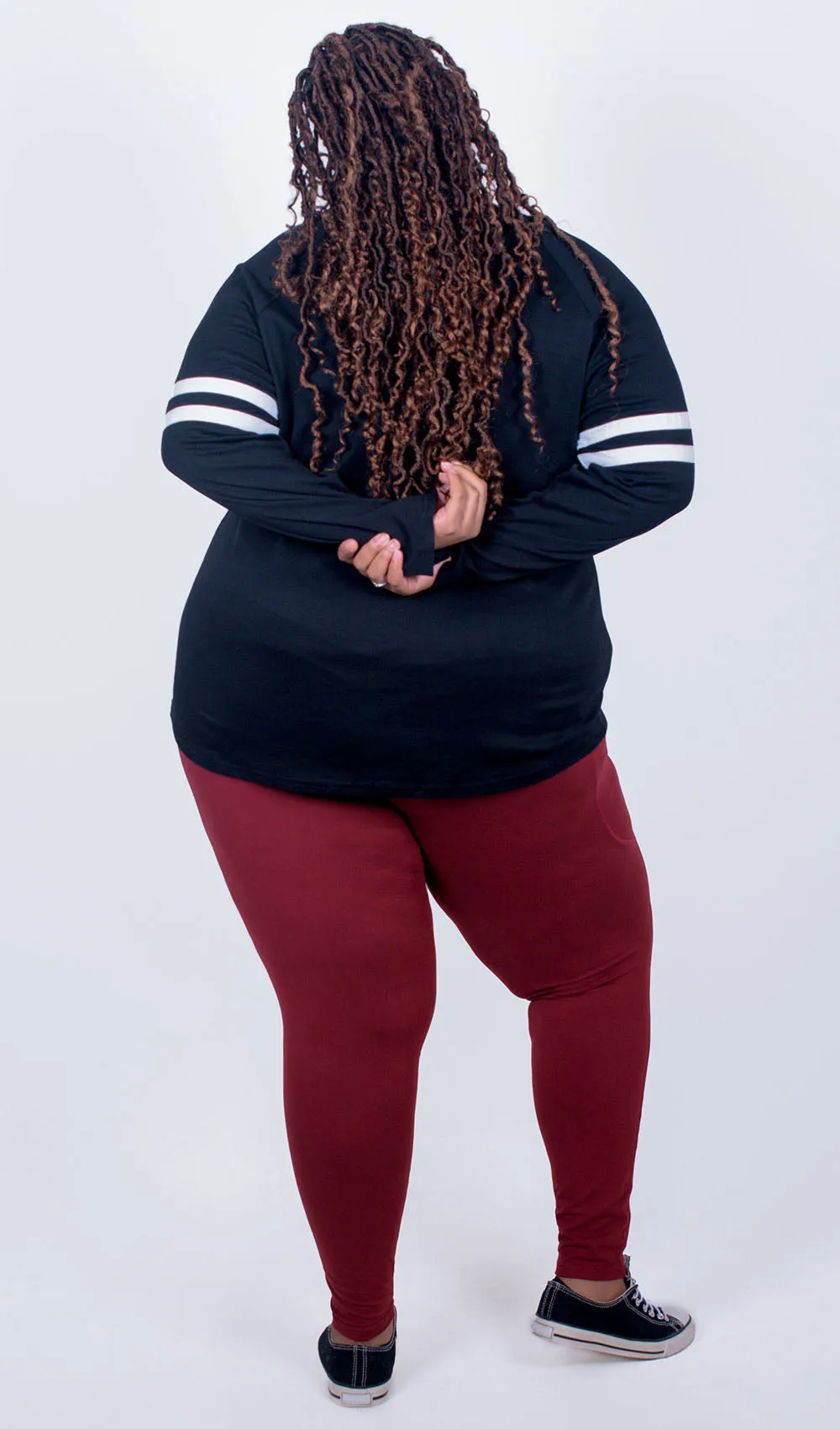 Wine Red Leggings sold by Hey Peach product image thumbnail 2