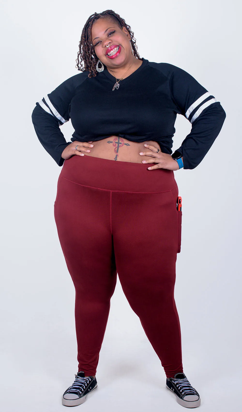 Wine Red Leggings sold by Hey Peach