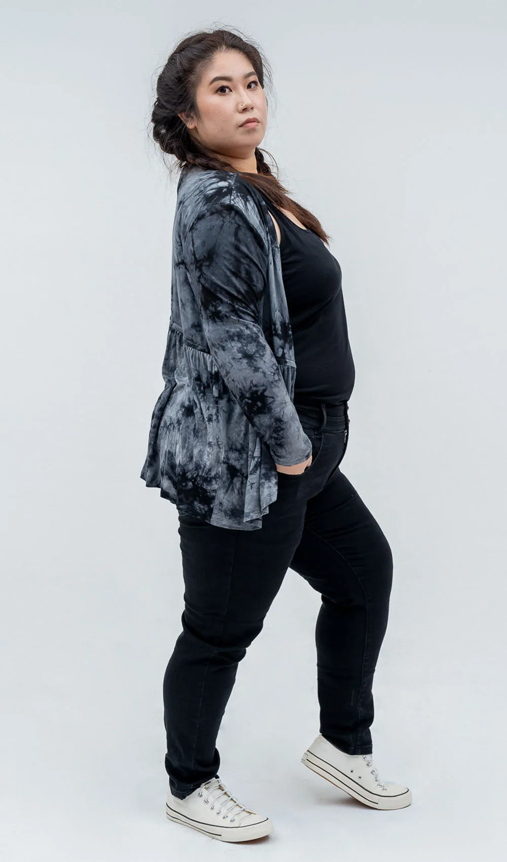Black Tie Dye Cardigan sold by Hey Peach product image thumbnail 3