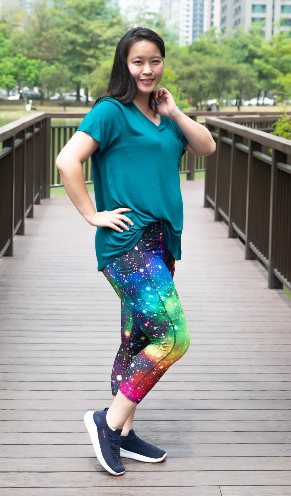 Rainbow Galaxy Capri Leggings sold by Hey Peach