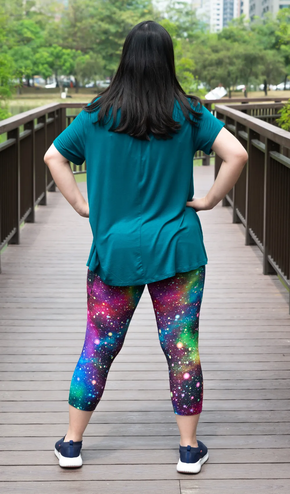 Rainbow Galaxy Capri Leggings sold by Hey Peach product image thumbnail 3