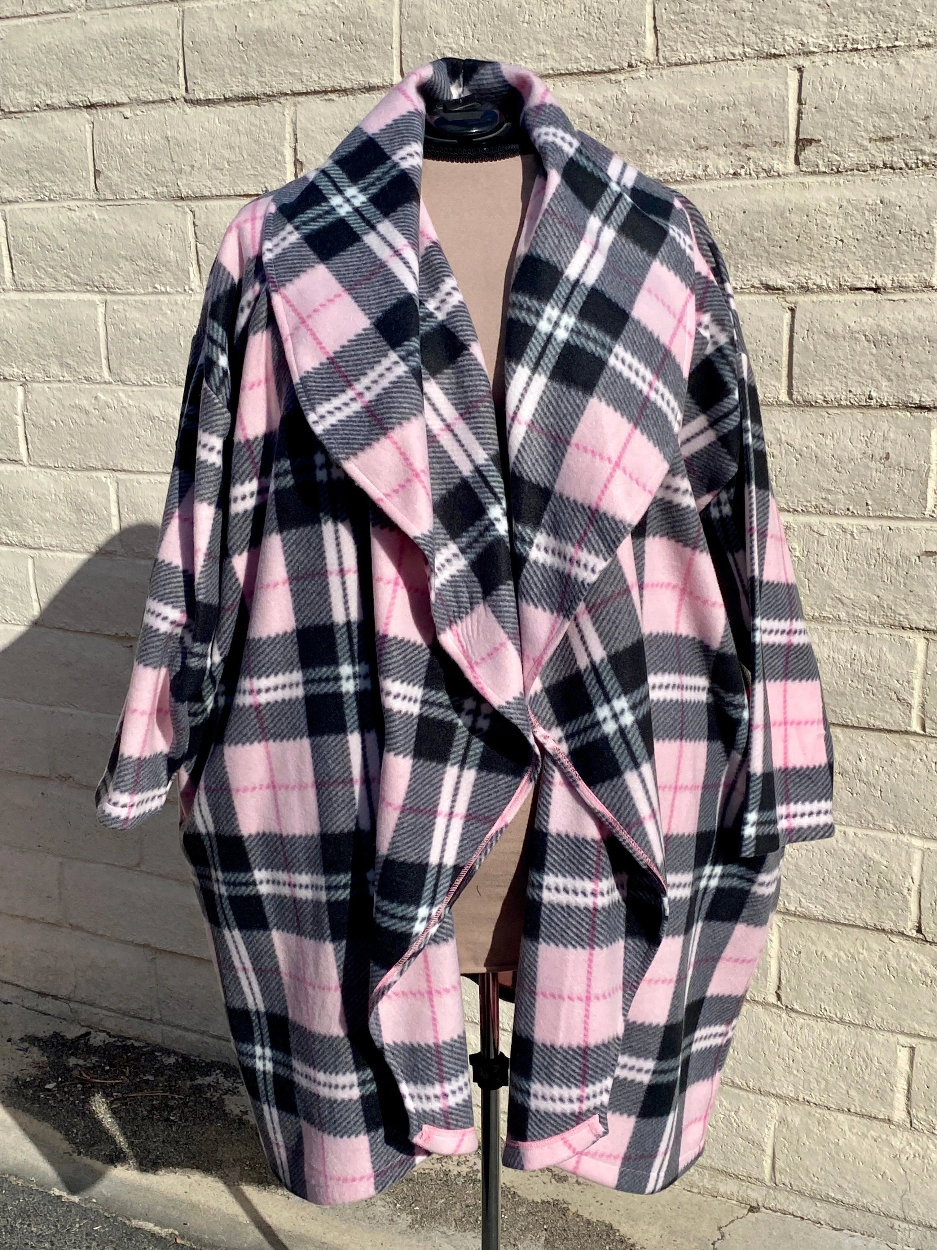 Cozy Coat - size Small - Pink & Black Plaid sold by Love Your Peaches