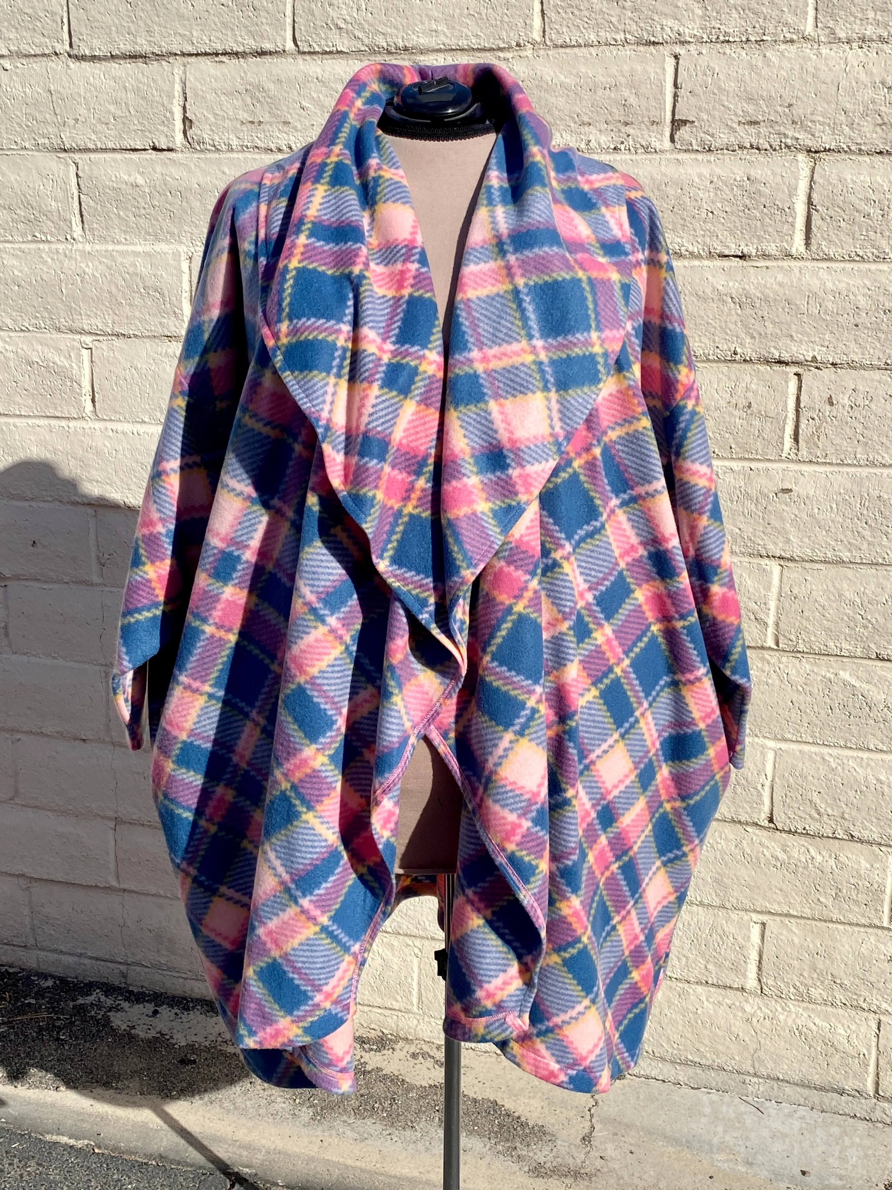 Cozy Coat - size Small - Pink and Blue Argyle sold by Love Your Peaches