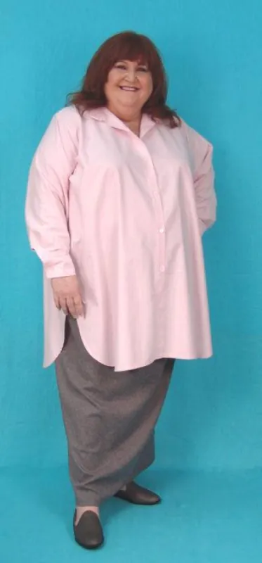 Extra Full Boyfriend Shirt with Grandad Collar sold by Love Your Peaches