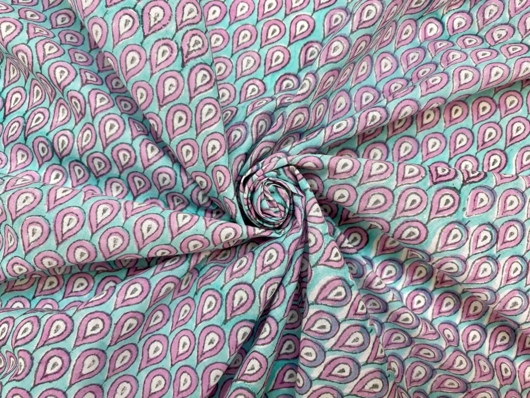 C25.3 - Hand Printed Cotton Cambric - dewdrop *** sold by Love Your Peaches