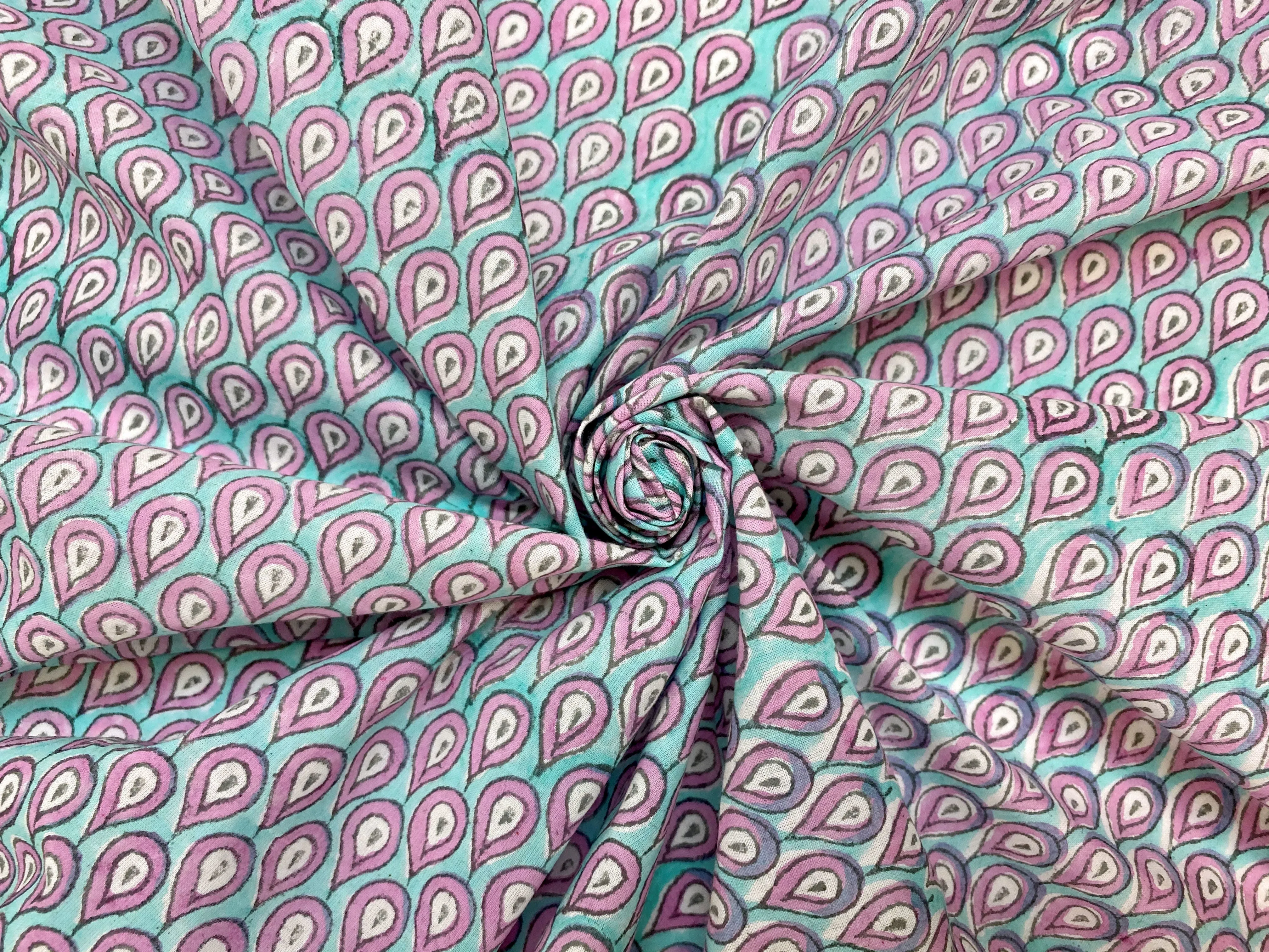 C25.3 - Hand Printed Cotton Cambric - dewdrop *** sold by Love Your Peaches