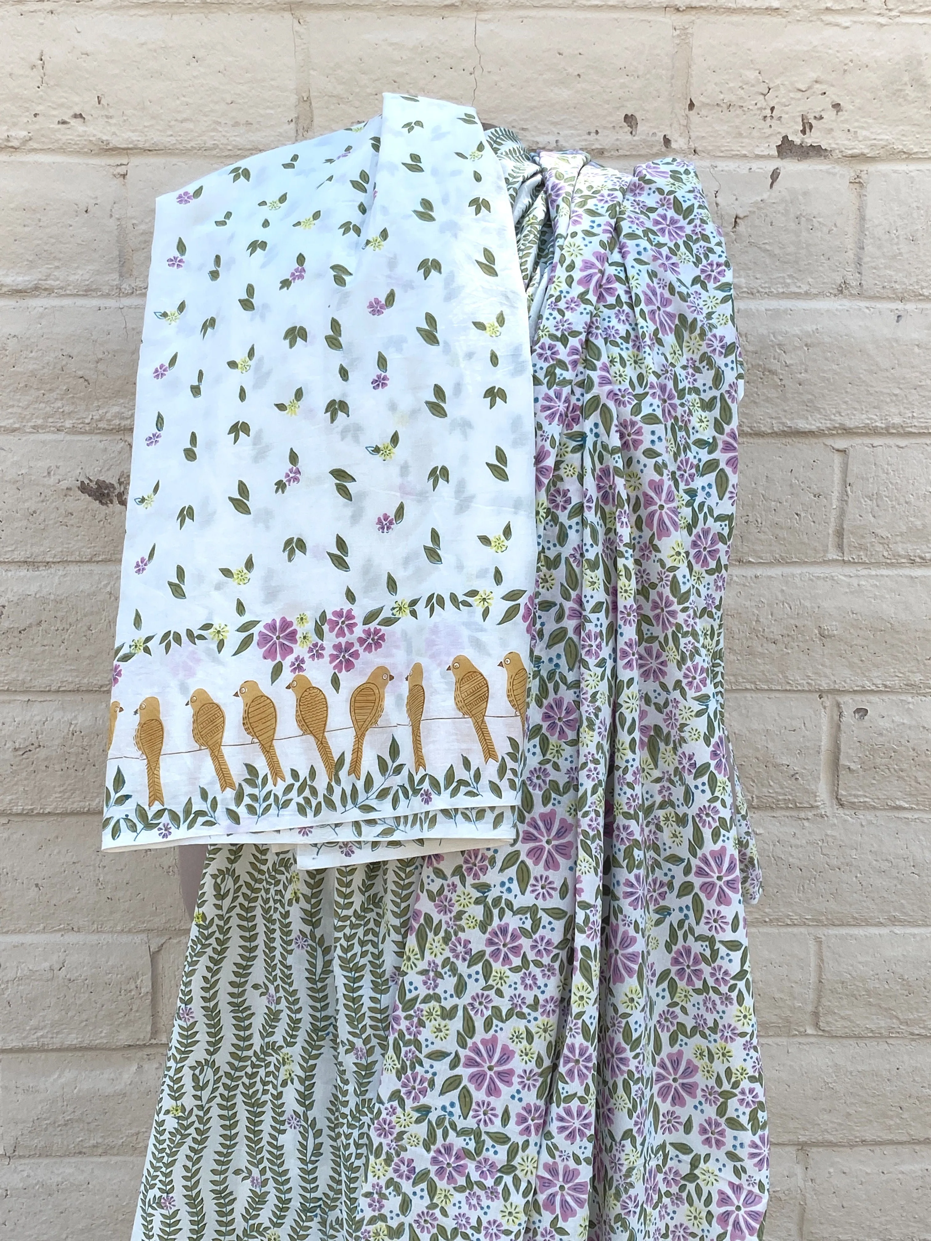 C26.81- Hand Printed Cotton Cambric - sister vine *** sold by Love Your Peaches product image thumbnail 2