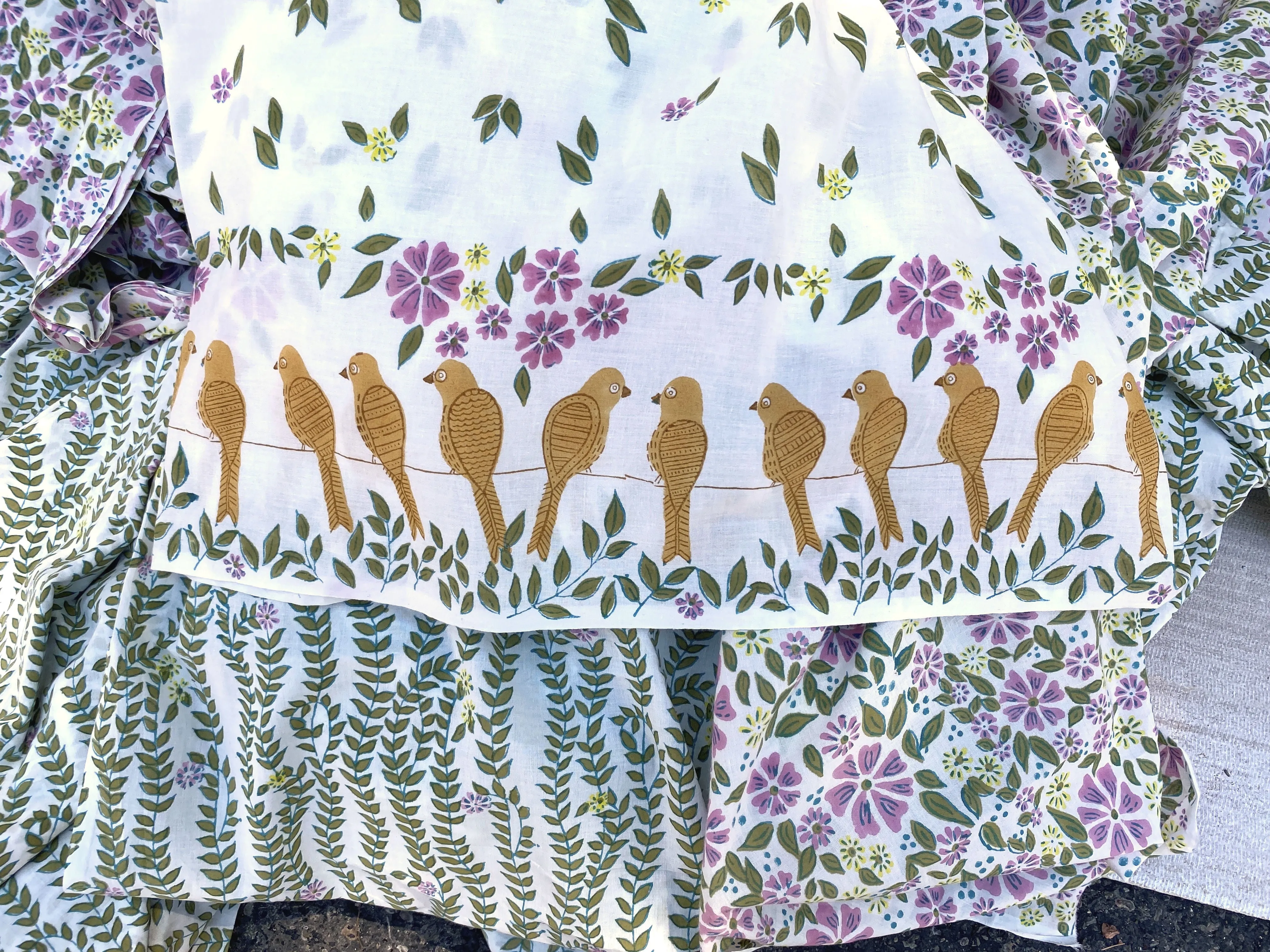 C26.81- Hand Printed Cotton Cambric - sister vine *** sold by Love Your Peaches product image thumbnail 3