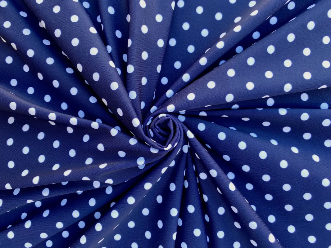 SW - Swimsuit Fabric - navy aspirin dot sold by Love Your Peaches