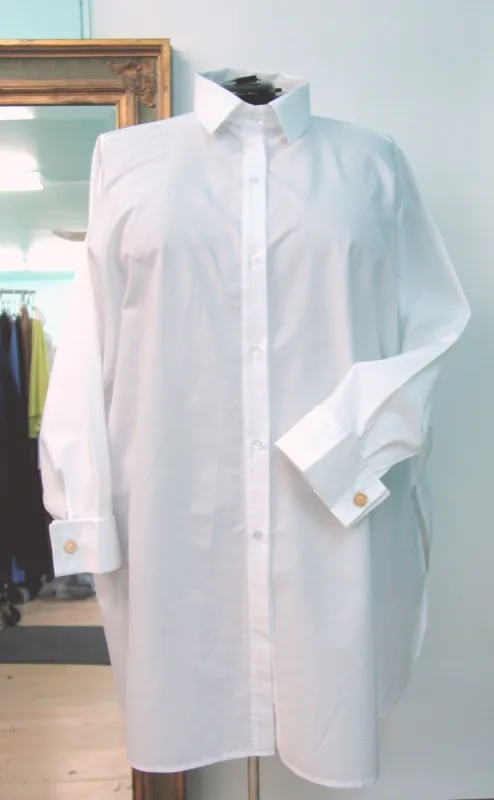 Extra Full Boyfriend Shirt with Shirt Collar, French Cuffs sold by Love Your Peaches