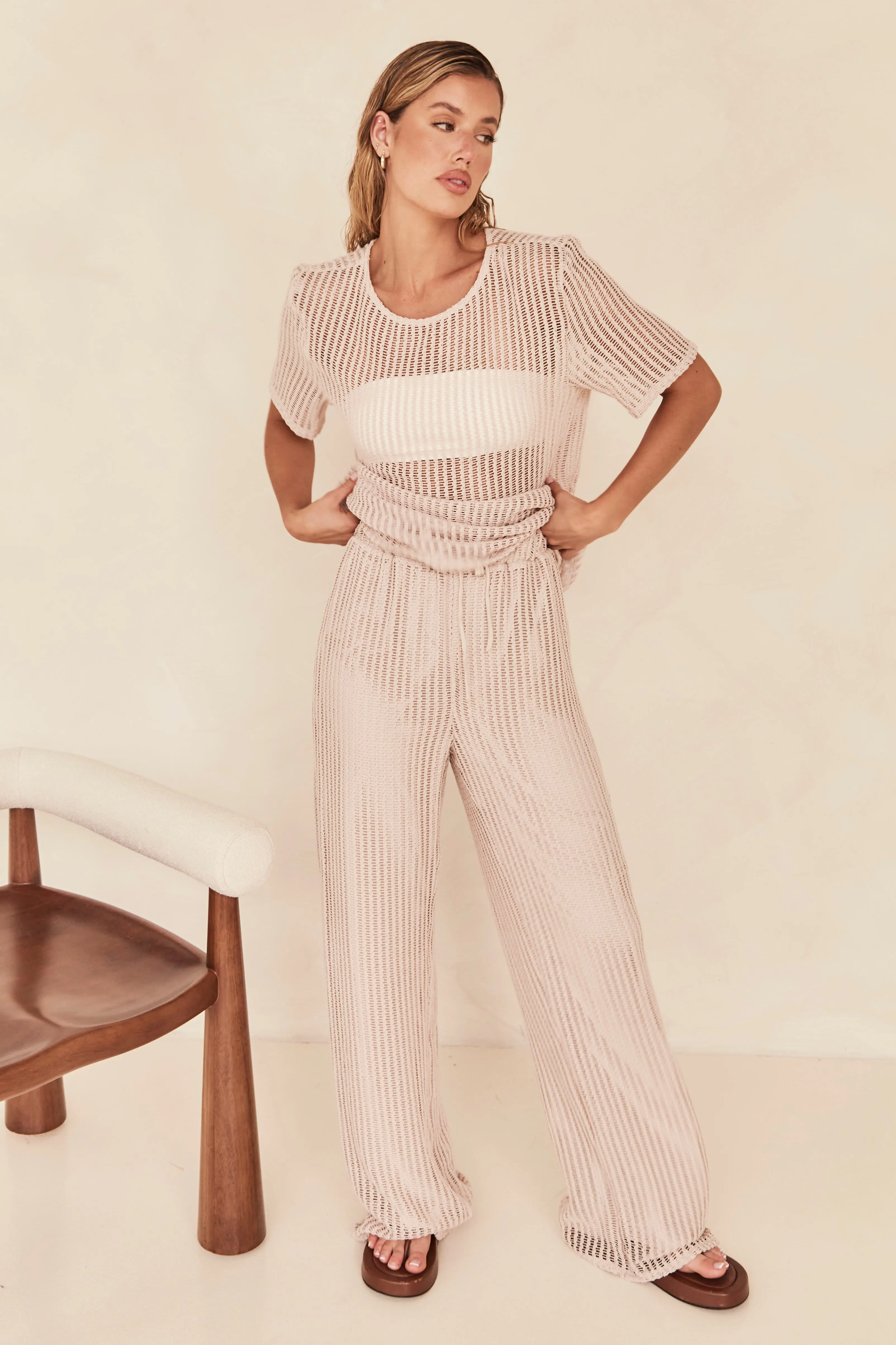 Celia Knit Pant (Beige) sold by Runway Scout product image thumbnail 2