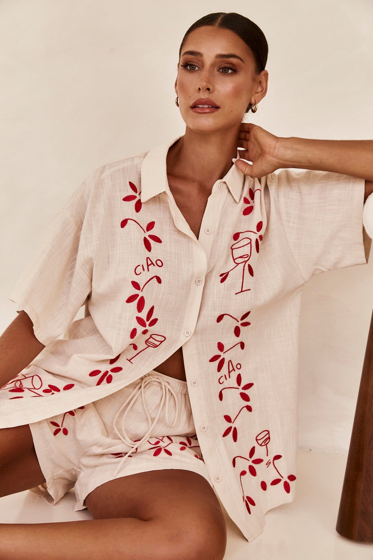 Matteo Shirt (Red) sold by Runway Scout