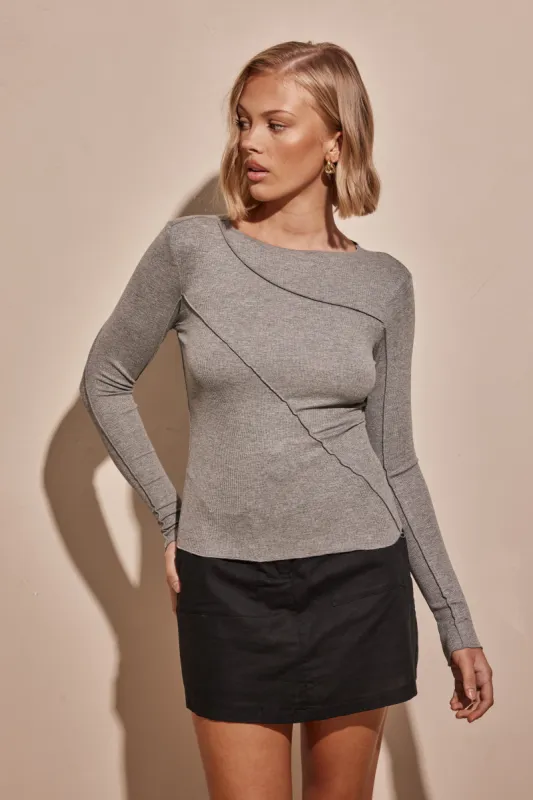 Kayson Knit Top (Grey) sold by Runway Scout
