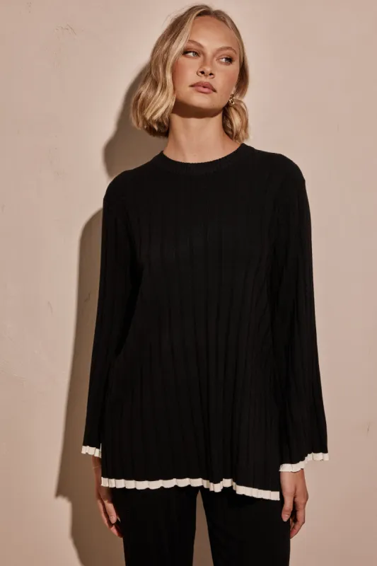 Francetta Knit Top (Black) sold by Runway Scout