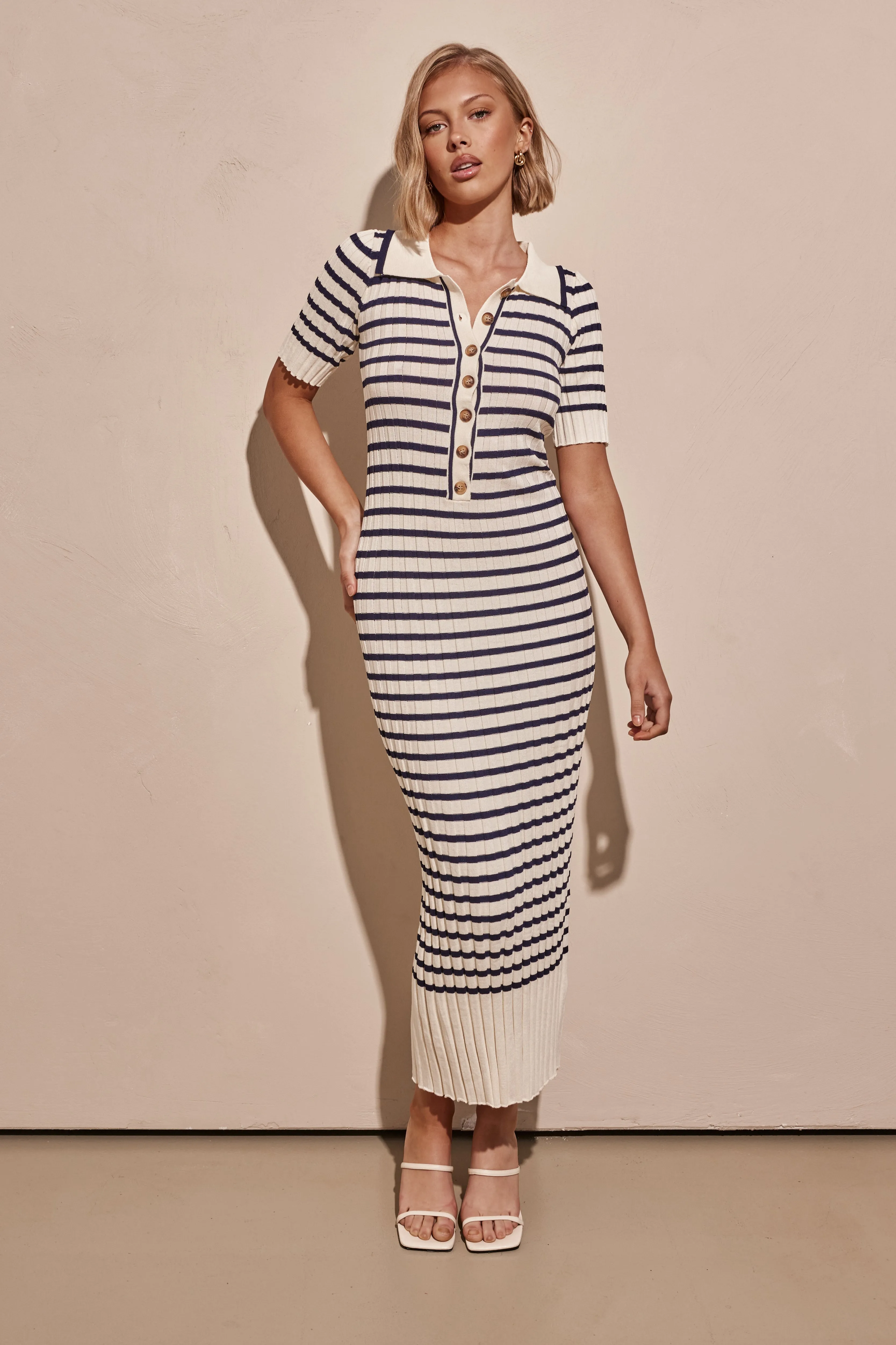 Hadley Knit Maxi Dress (Cream) sold by Runway Scout