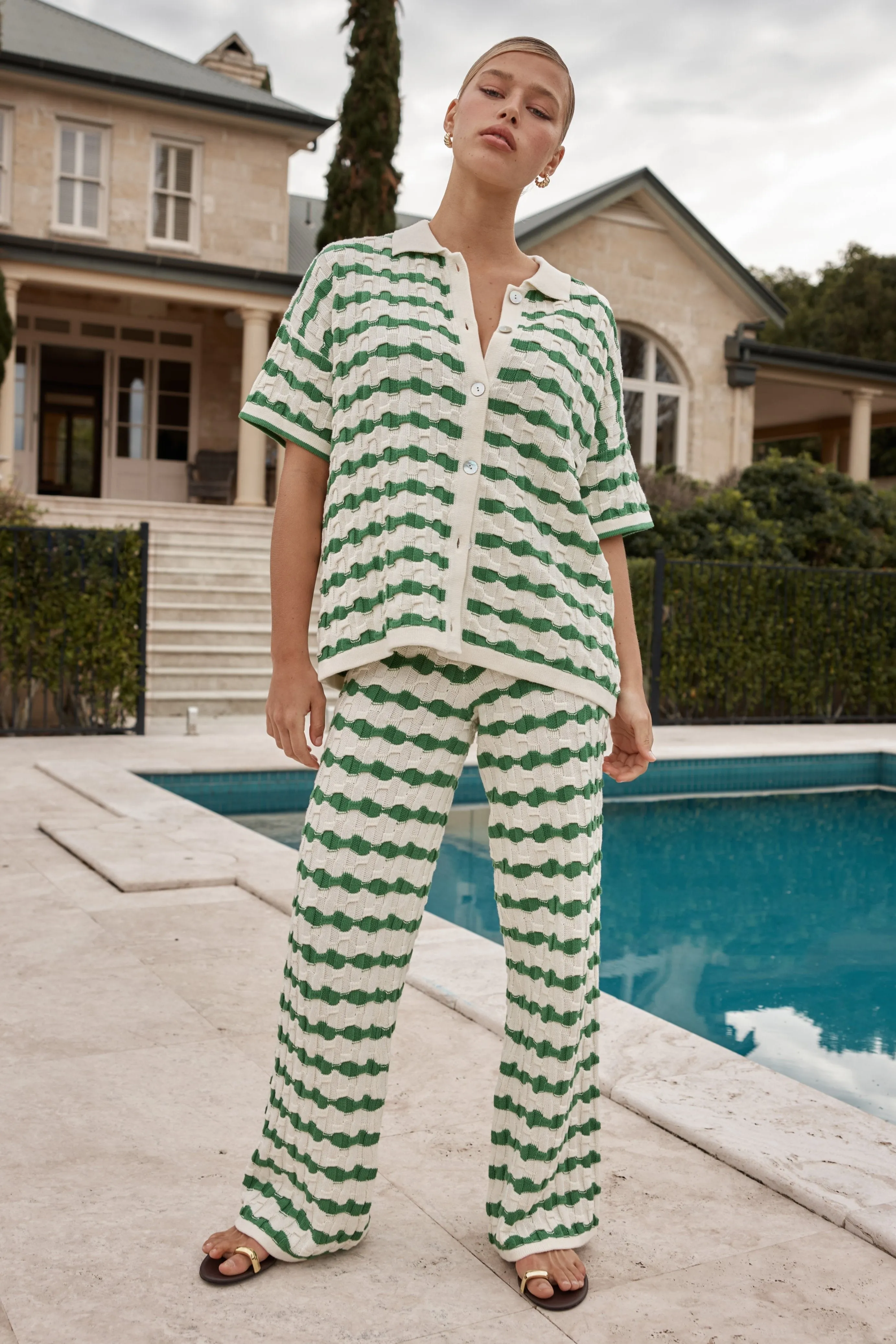 Enna Knit Pant (Green) sold by Runway Scout product image thumbnail 2