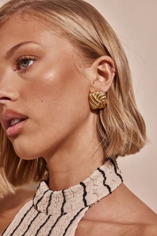 Reid Earrings (Gold) sold by Runway Scout