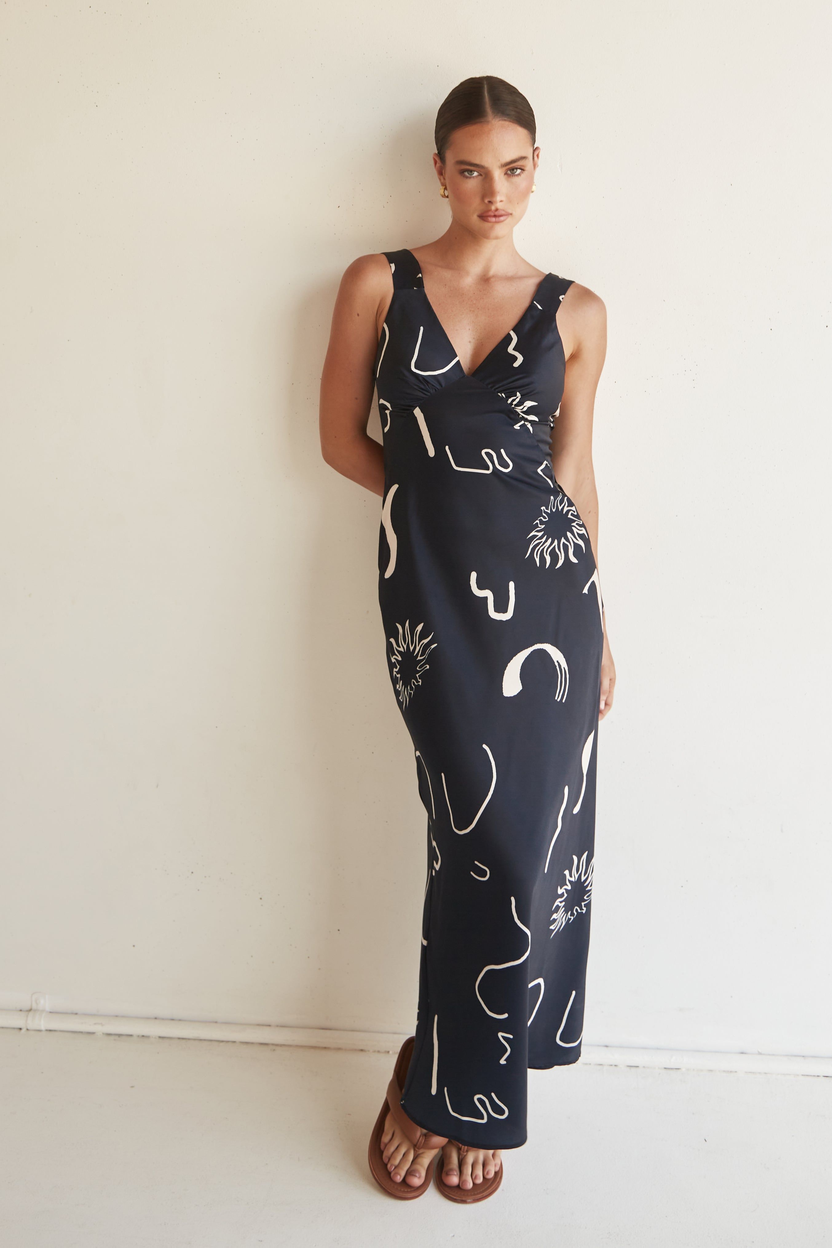 Emeline Maxi Dress (Navy) sold by Runway Scout