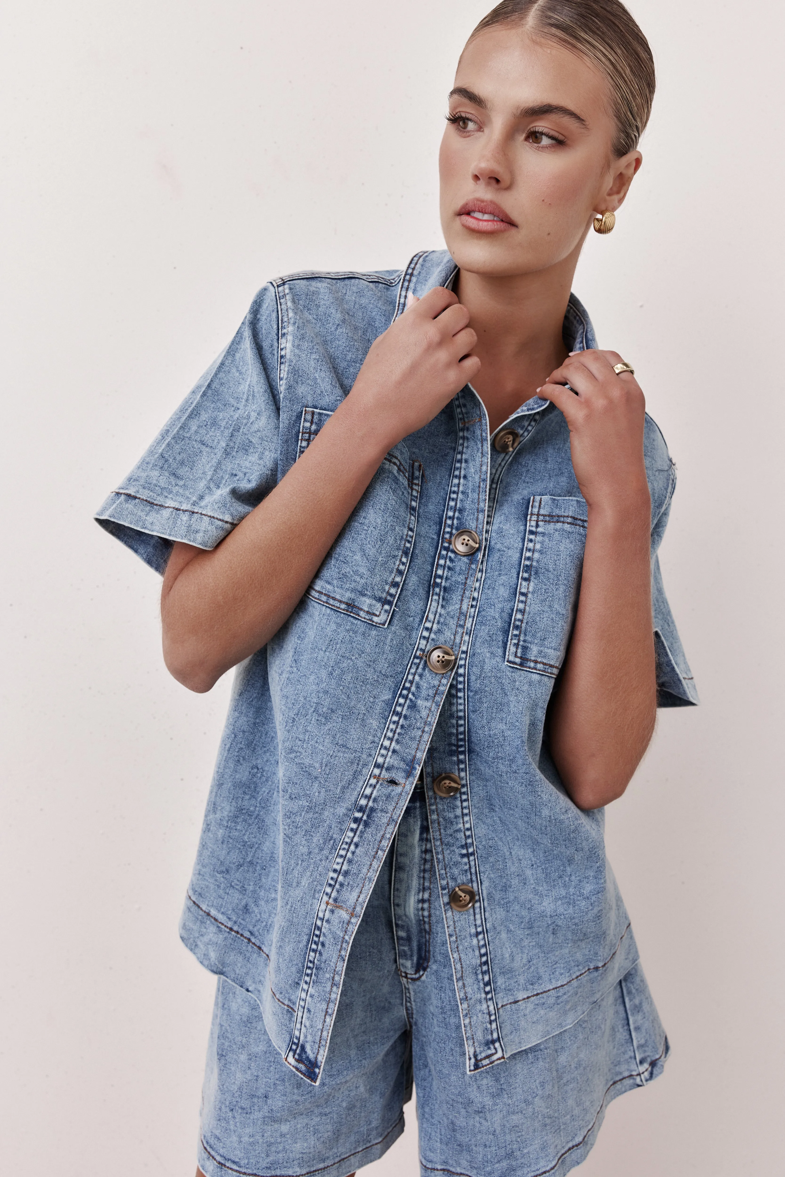 Byron Shirt (Blue) sold by Runway Scout product image thumbnail 2