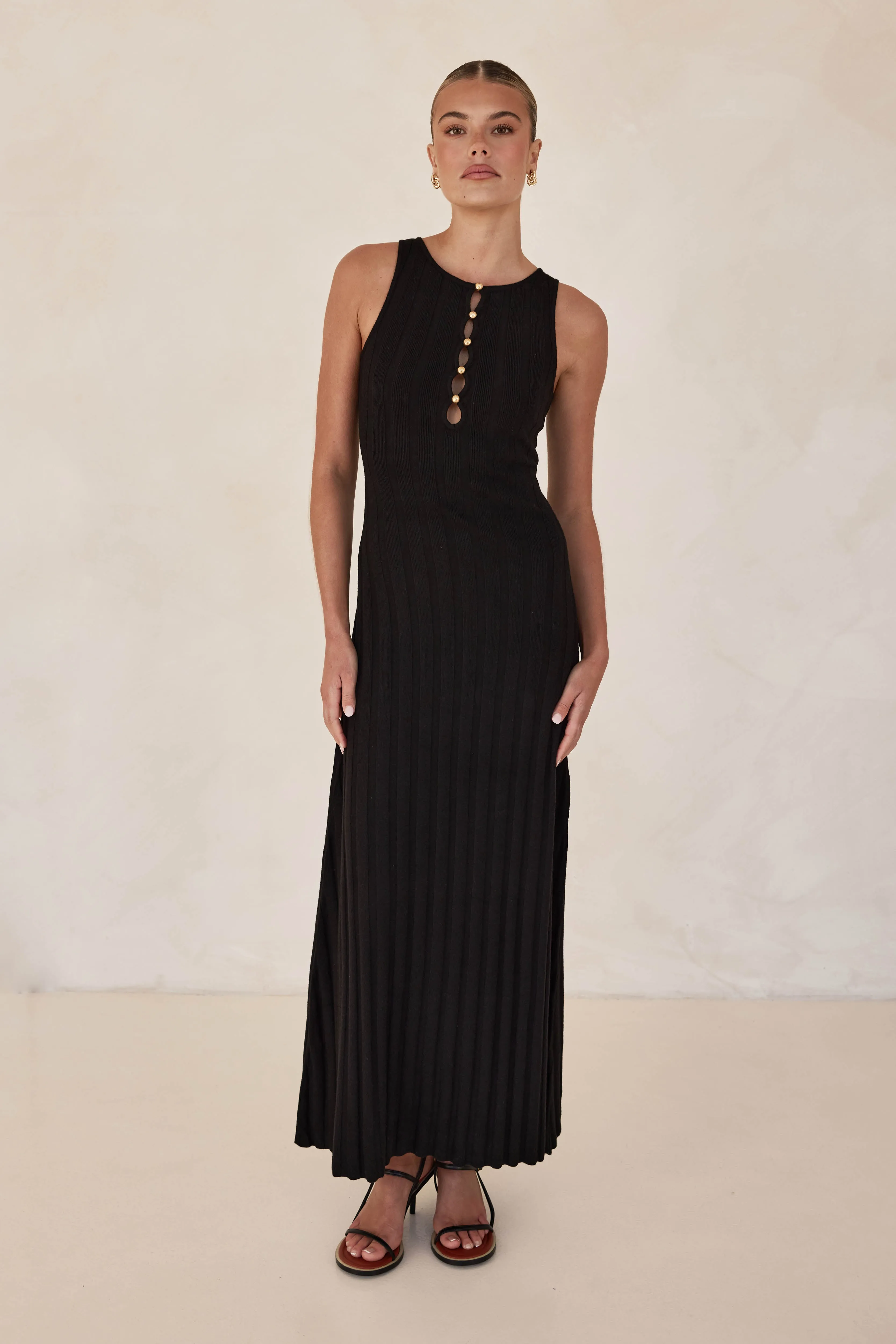 Corina Knit Maxi Dress (Black) sold by Runway Scout product image thumbnail 4