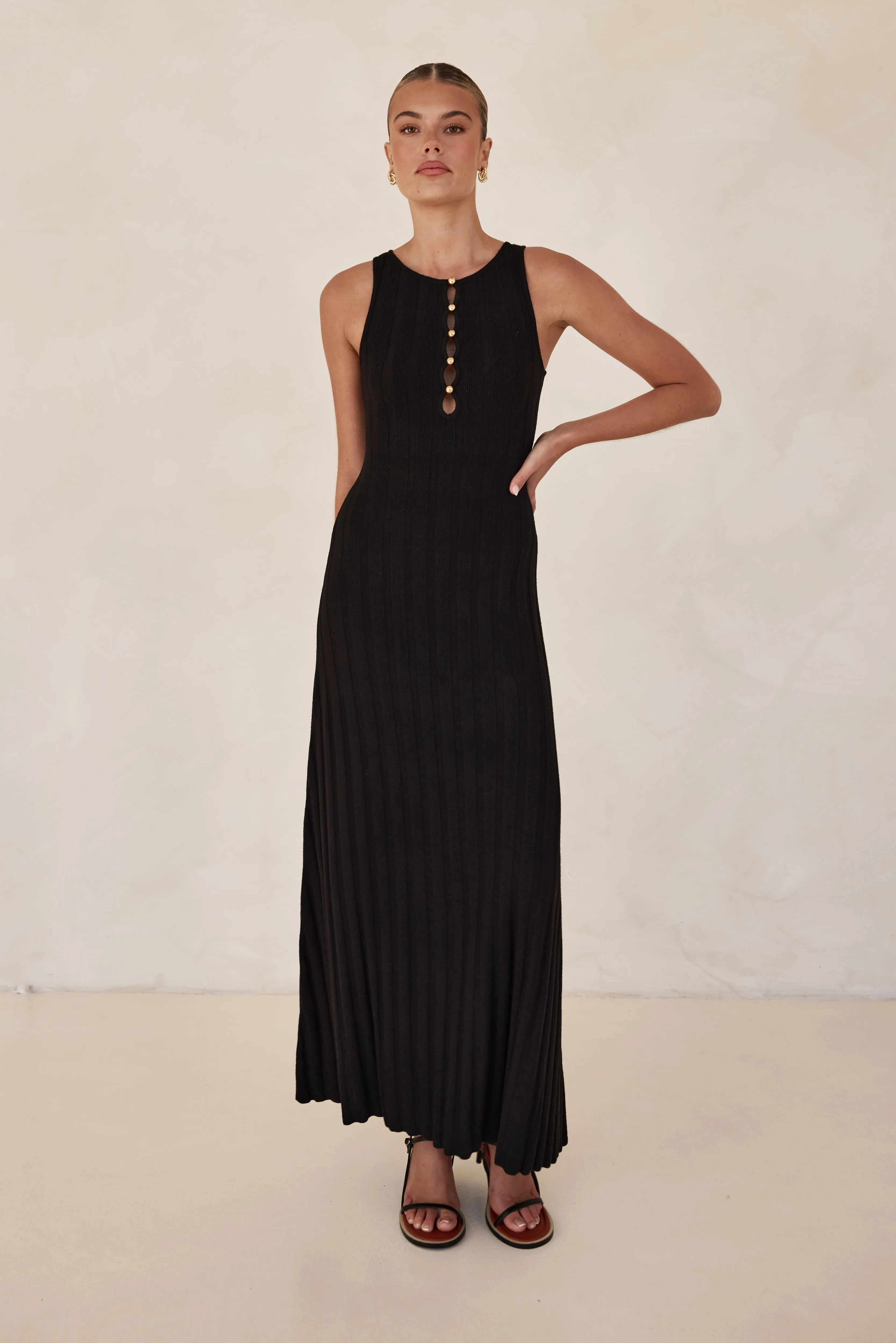 Corina Knit Maxi Dress (Black) sold by Runway Scout product image thumbnail 2