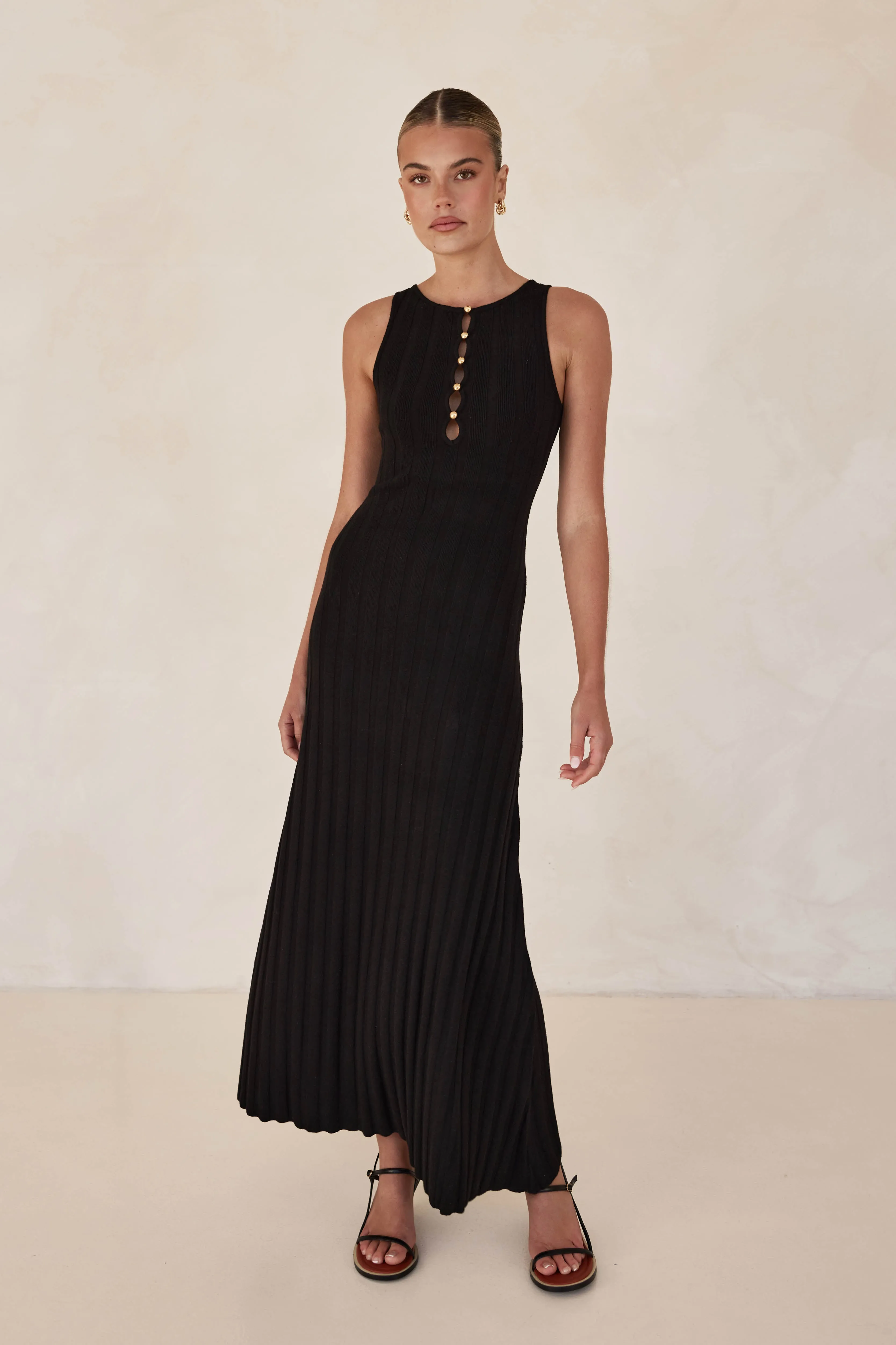 Corina Knit Maxi Dress (Black) sold by Runway Scout product image thumbnail 3