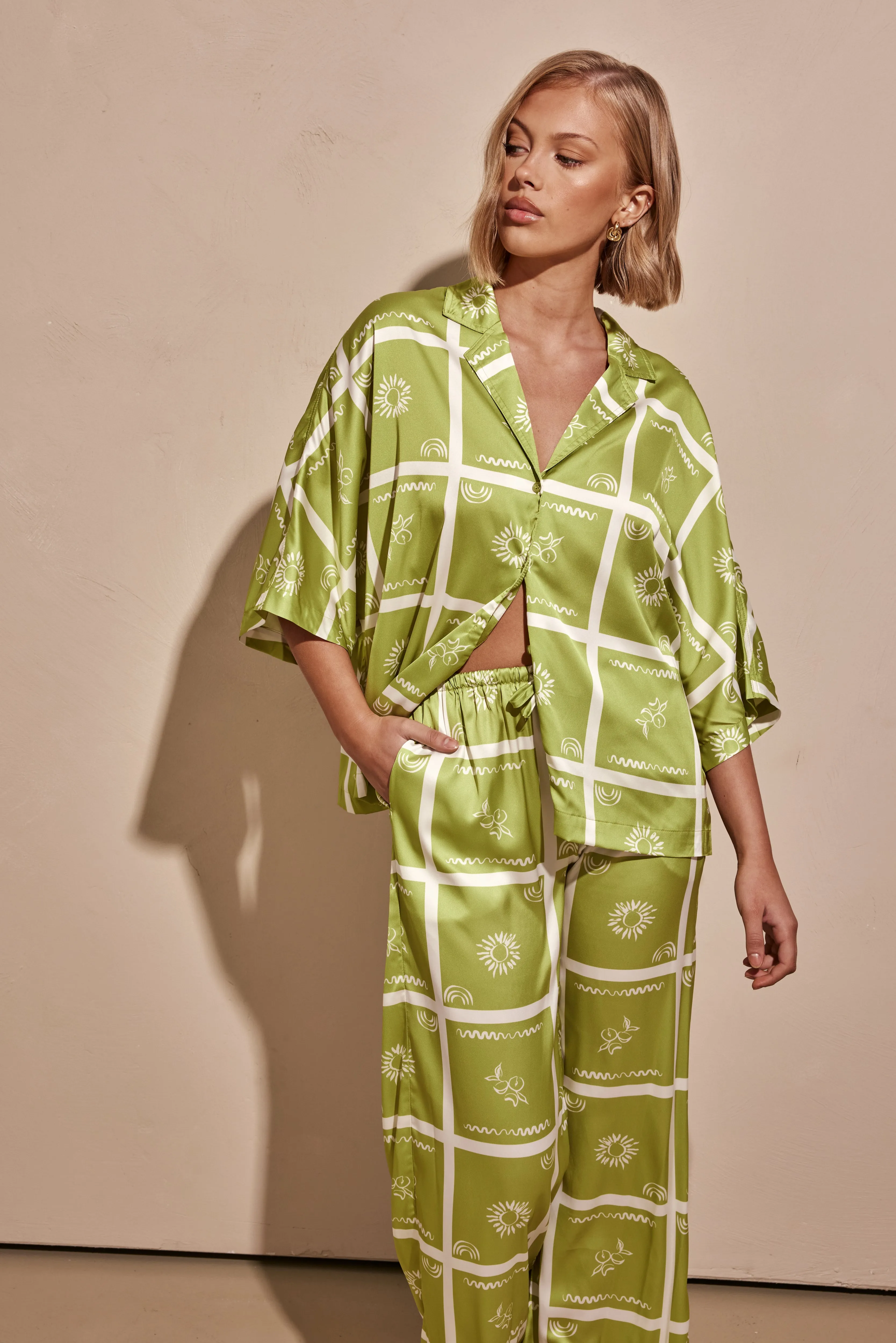 Del Ray Shirt (Green) sold by Runway Scout
