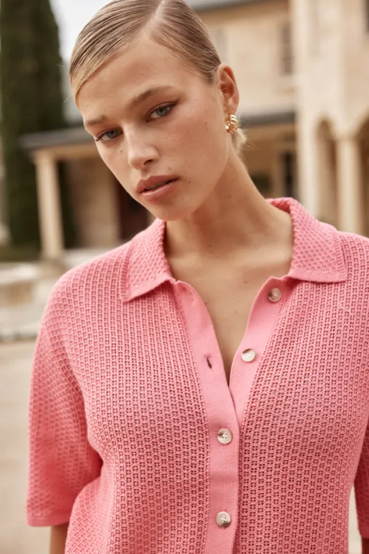 Juliet Knit Shirt (Pink) sold by Runway Scout