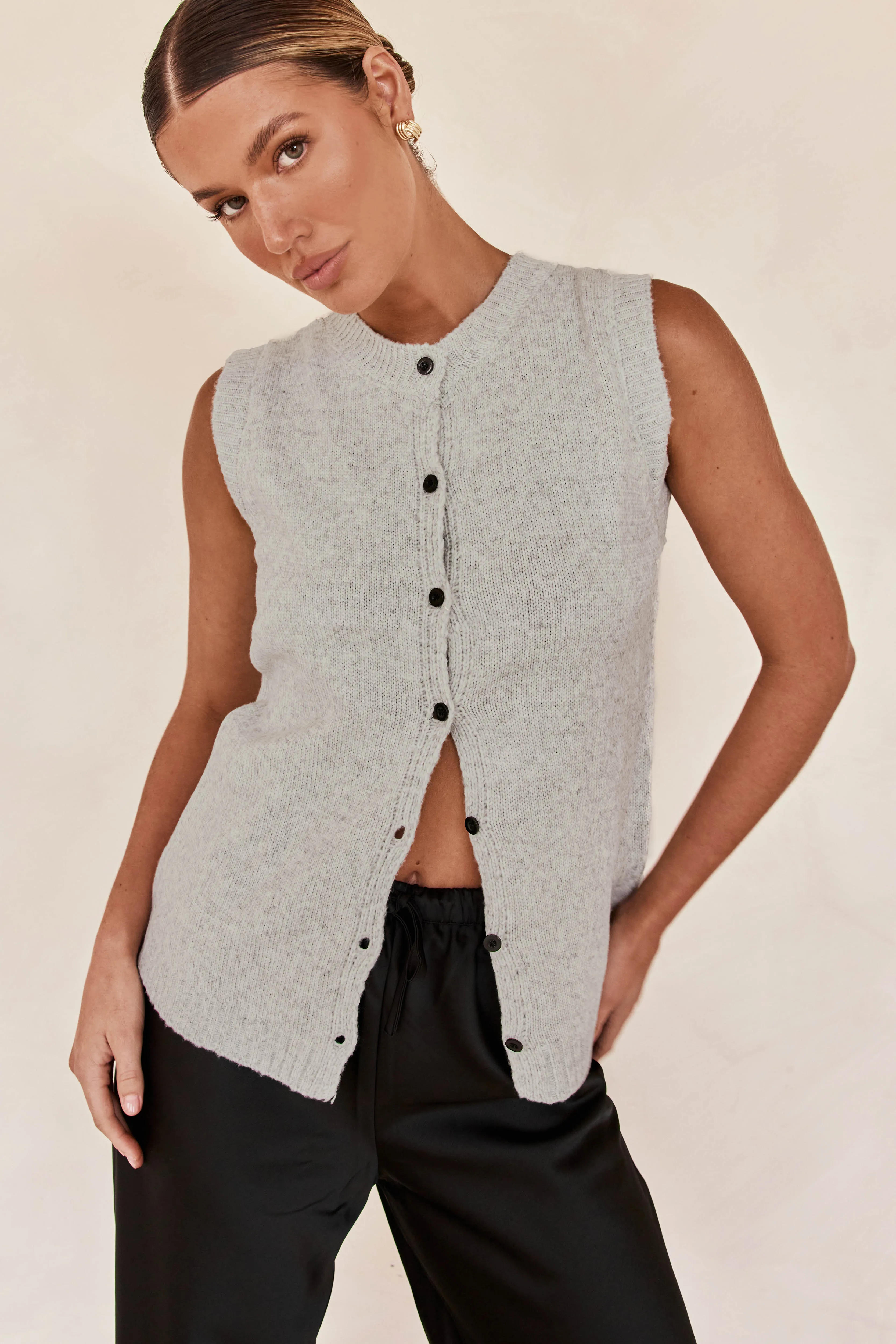 Fae Knit Vest (Grey) sold by Runway Scout product image thumbnail 5