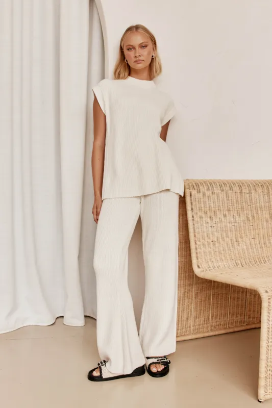 Finn Knit Pant (White) sold by Runway Scout