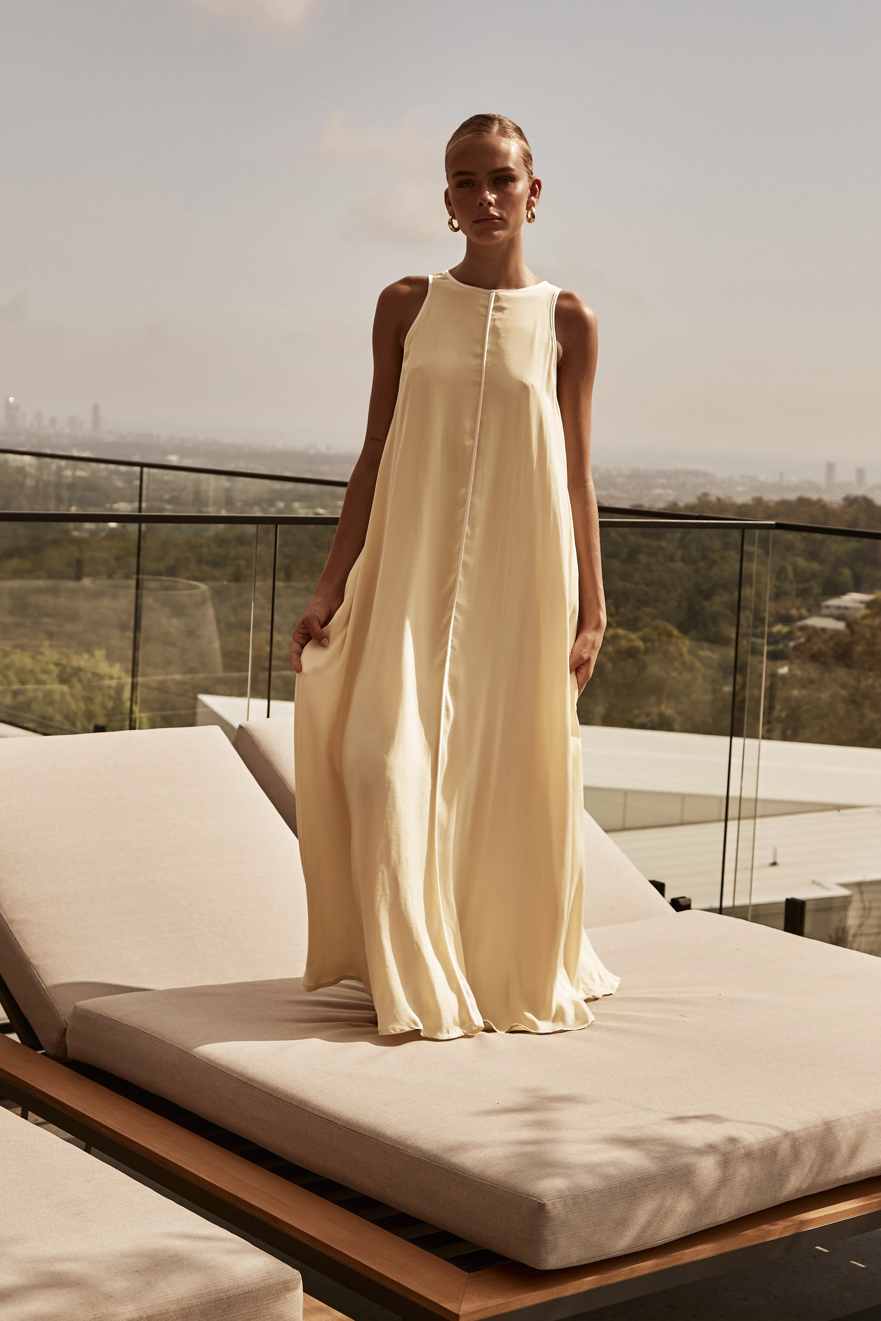 Palos Maxi Dress (Yellow) sold by Runway Scout