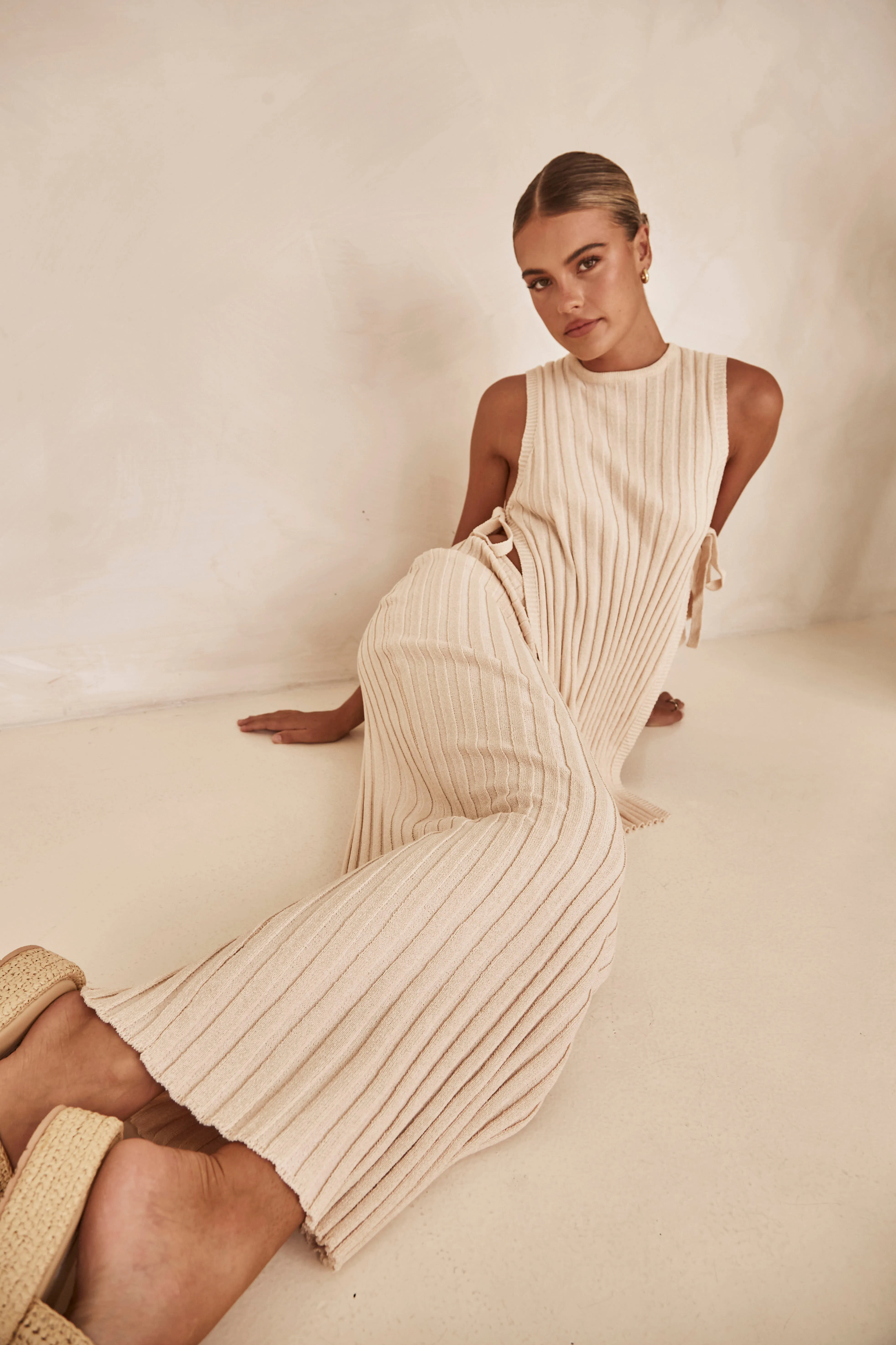 Baha Knit Maxi Skirt (Beige) sold by Runway Scout product image thumbnail 3