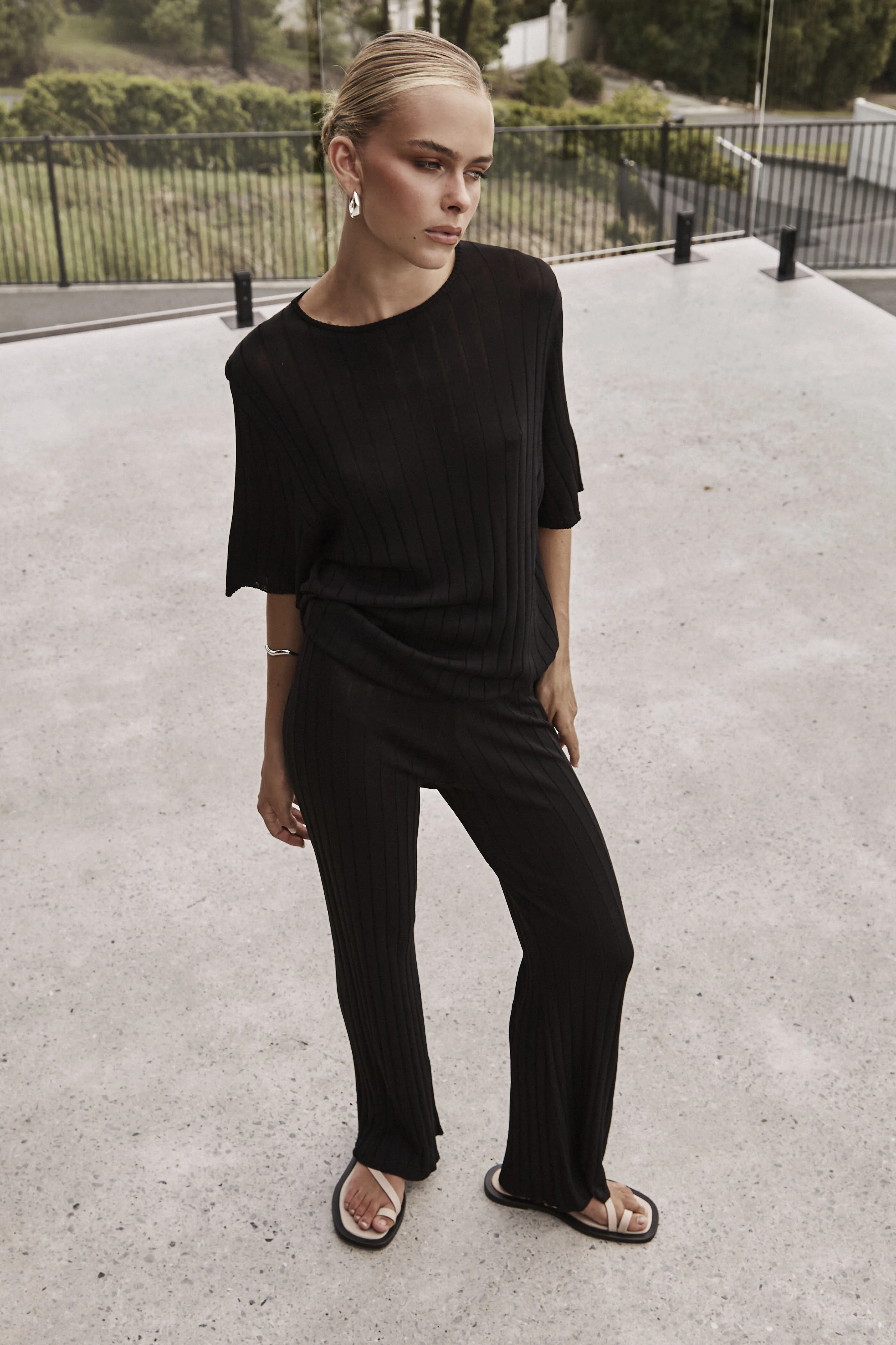 Venice Knit Pant (Black) sold by Runway Scout
